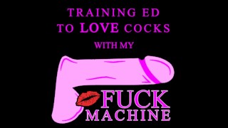 Treinando Ed para amar paus com minha máquina de foder
