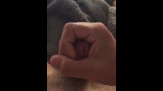 Morning male jerk off in robe with POV cumshot 