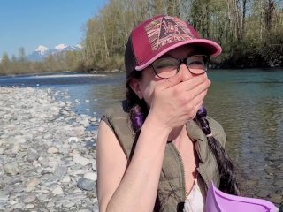 exclusive, outdoor piss, nerdy girl glasses, pissing