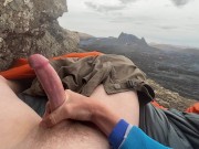 Preview 4 of DOUBLE ERUPTION!! Jacking off while watching a volcano in Iceland erupt
