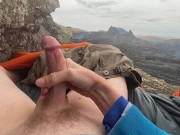 Preview 5 of DOUBLE ERUPTION!! Jacking off while watching a volcano in Iceland erupt