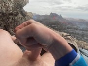 Preview 6 of DOUBLE ERUPTION!! Jacking off while watching a volcano in Iceland erupt