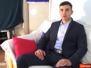 Preview 2 of Huge dick of my banker exposed in a gay porn