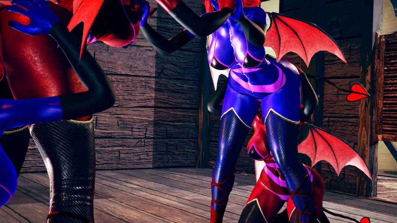 Red VS Blue Succubus Lesbian Foursome - Pornhub.com