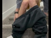 Preview 4 of JERK OFF & CUM ON STAIRS - FIRST VID EVER (Ansel Prower)