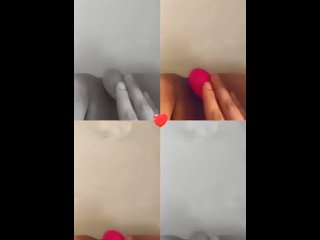 sex toys, vertical video, pink pussy close up, female orgasm
