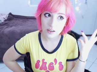 big tits, femdom, pink hair, sph joi