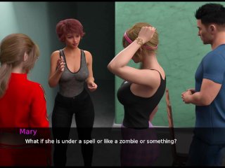 redhead big tits, visual novel, 3d, teen