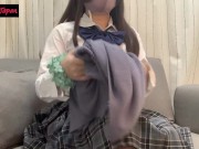 Preview 1 of Japanese high school girl's masturbation is cute. She looks embarrassed in live chat.