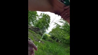 Outdoor Pissing With A Sexy Girl On My Cock