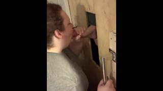 At A Homemade Gloryhole A Sultry And Attractive Wife Sucks Random Cock