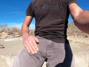 Preview 2 of Public cum rubbing my cock inside grey jeans