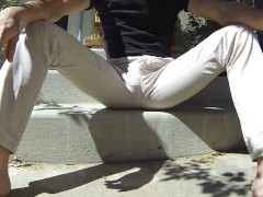 Video Khakis turn see-through with piss and cum