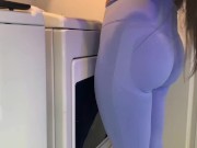 Preview 1 of BIG TIT MILF GETS HORNY WHILE DOING THE LAUNDRY & FUCKS HER WASHING MACHINE
