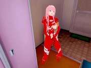 Preview 5 of Zero Two in exoskeleton caresses her pussy, shakes and cums | womens locker room [3d hentai]