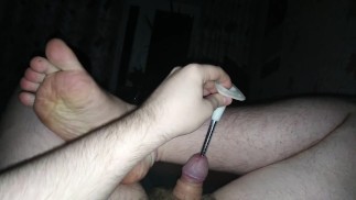 Уретральная мастурбация self suck autofellatio self footjob