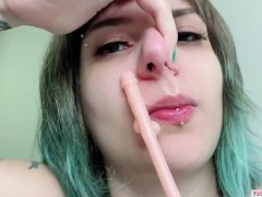 dildo snotty nose fuck with dirty talk