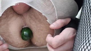 Stretching and Fucking my Ass with Cucumber