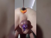 Spocks cock dildo makes me cum in my chastity cage
