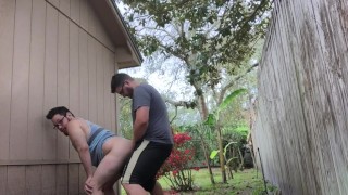 Dangerous Fuck In The Backyard Behind The Shed