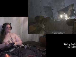bbw, naked gamer girl, big booty, video games