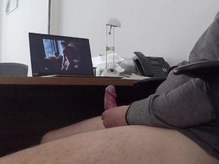 employee, muscular men, handsome, office masturbation