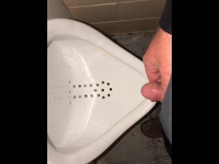 Almost Caught Jerking Off in Front of the Urinal Because_of the Camera Light, Had to_Stop for Later