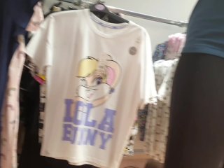 CANDID - Hot Latina in See Through LEGGINGS at a Shopping Mall - Cameltoe and Thick Booty POV