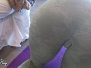 Preview 1 of Nympho Stepsister Fucked and creampied in Ripped Yoga Pants While Working out