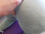 Preview 3 of Nympho Stepsister Fucked and creampied in Ripped Yoga Pants While Working out