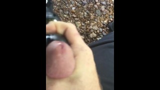 Cumming outside with vibrating wand 