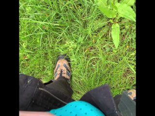 Fondling and Marking my territory in the forest. Lots of pee!