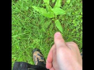 Fondling and Marking my Territory in the Forest. Lots of Pee!