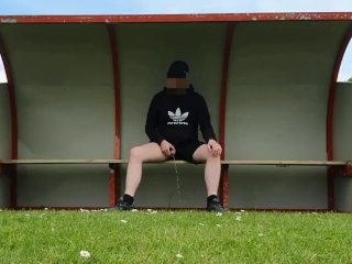 Risky Exhib After Match, Pissing and Cum