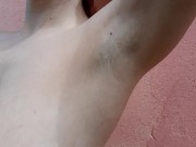 Preview 3 of Armpit Fetish, Hairy Armpits and Hairy Pussy, Big Natural Boobs Tease