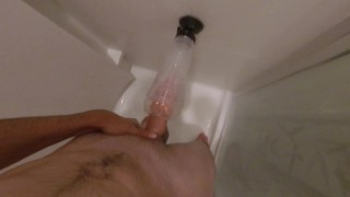 Fucking a fleshlight in the shower