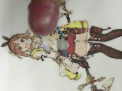 萌え声な男の娘が、無駄打ち射精した白い精液でアニメイラストの女の子を妊娠させようとする動画 - Screenshot 16 of 16 - Bukkake