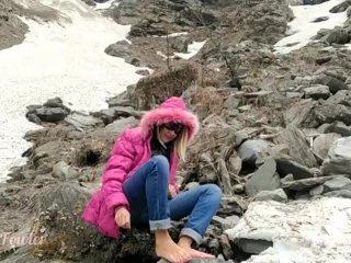 EXTREME Teen Adventures: Stripping in Snowy Mountains from PufferJacket Up to Nude Angel_Fowler