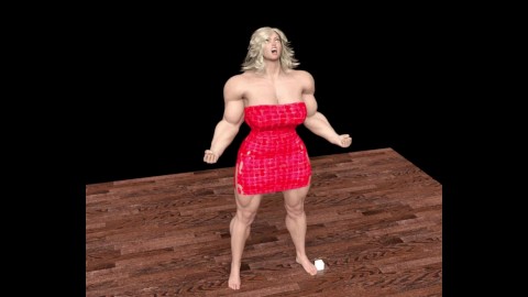 Female Muscle Growth Animations by Kycolv