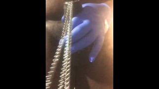 Rubbing My Chained Up Cock And Moaning