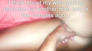 丈夫在妻子的阴部发现精液 - 她试图把它尿出来