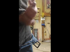 HUGE CUM FILLED BALLS bouncing while STROKING HUGE THROBBING COCK 