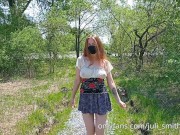 Preview 6 of Hot teen walks without panties and flashes tits and bare butt to strangers