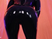 Preview 4 of Latex Rubber Fetish Catsuit free video Big ass Tease and JOI by Mistress Arya Grander