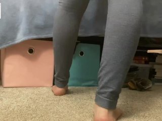 Watching Her Dirty Feet_as SheFolds Laundry (footfetish) - Glimpseofme