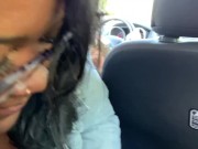 Preview 4 of Black BBW sucks Daddy's cock while wife drives, shows big tits
