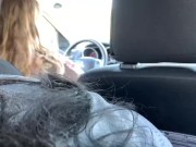 Preview 5 of Black BBW sucks Daddy's cock while wife drives, shows big tits