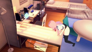 Ragazza gamer si dimentica la videocamera accesa e si masturba sul tavolo - Hentai 3D