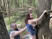 Preview 2 of Enjoying the Great Outdoors - BBW Shyla Nervous & BHM Rex Behr Summer Forest Fuck (Almost Caught!)