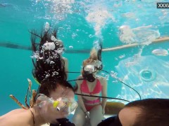 Eva Sasalka and Jason being watched underwater while fucking